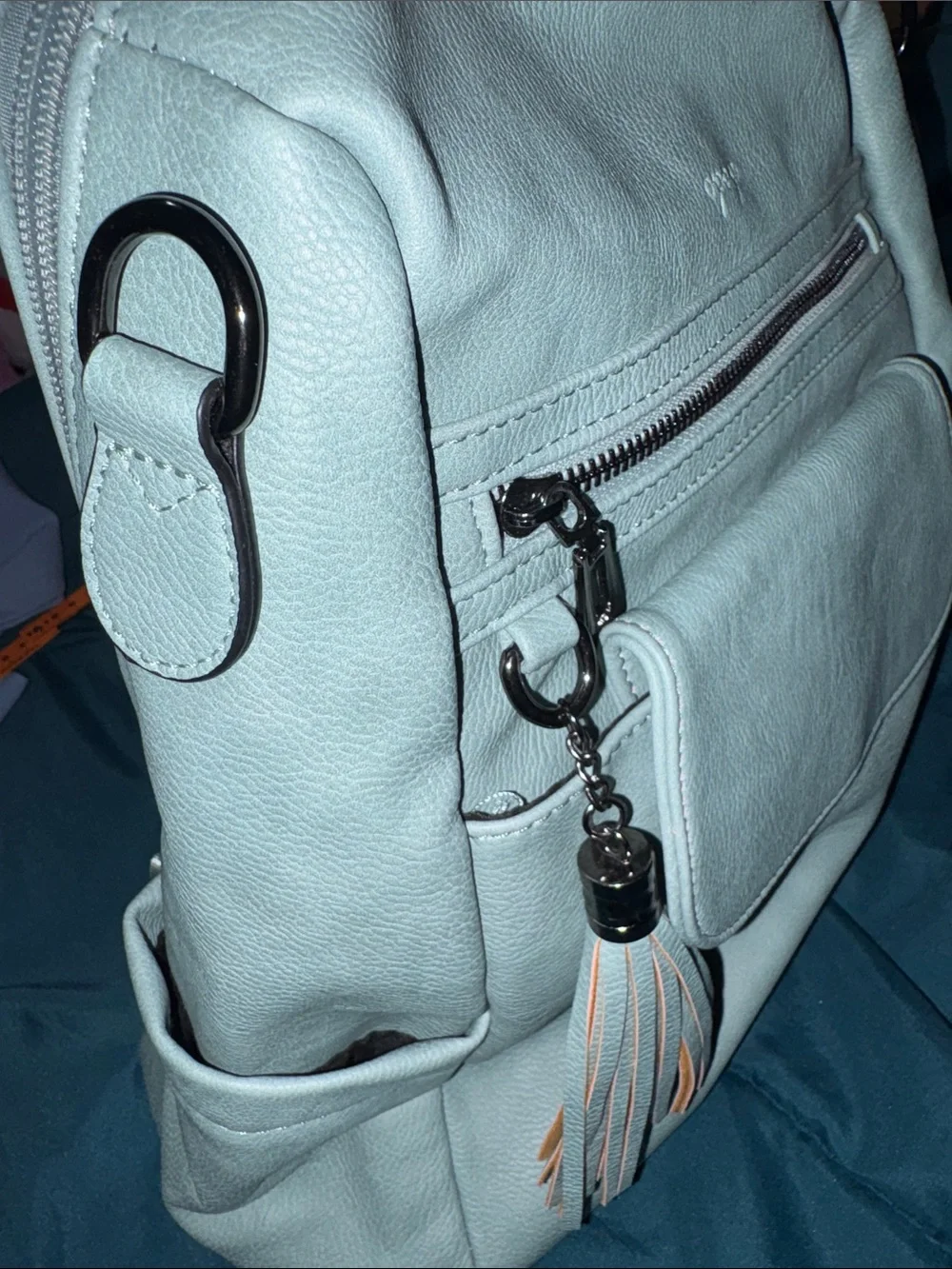 NWT OPAGE Tassel Backpack Purse set  Light Blue Women’s Backpack Tassel Accent